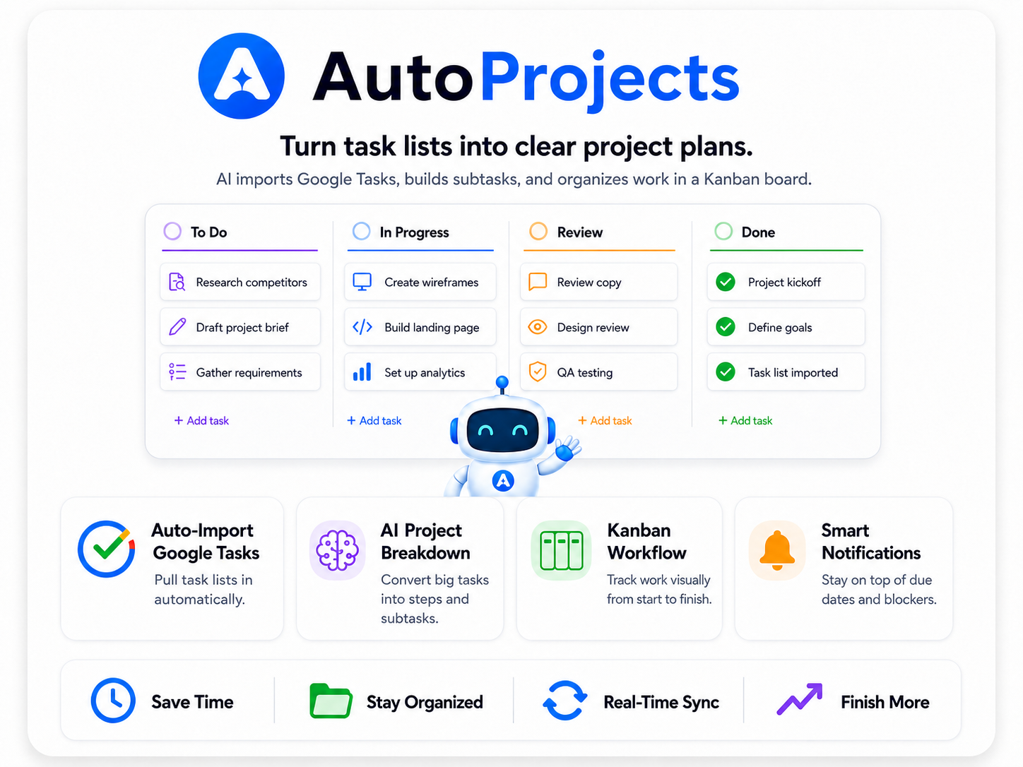 Autopilot Projects — turn your brain-dump into an organized, AI-sorted board.